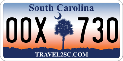 SC license plate OOX730