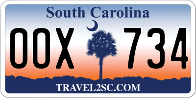 SC license plate OOX734