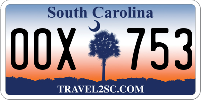 SC license plate OOX753
