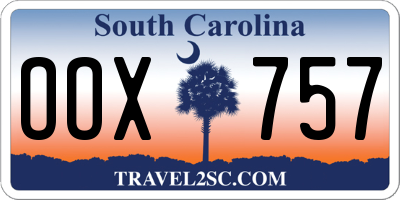 SC license plate OOX757