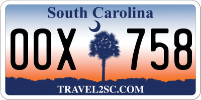SC license plate OOX758