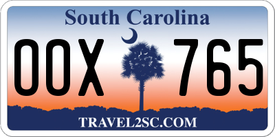 SC license plate OOX765