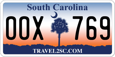 SC license plate OOX769