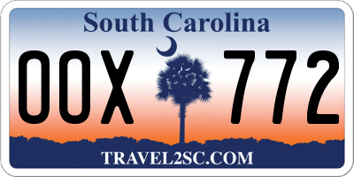 SC license plate OOX772