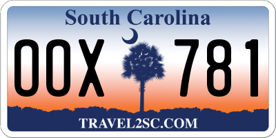 SC license plate OOX781