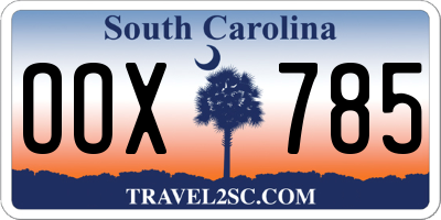 SC license plate OOX785