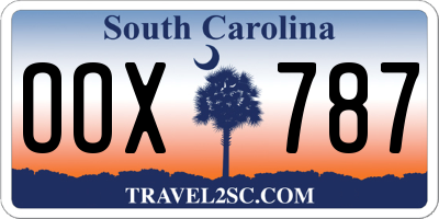 SC license plate OOX787