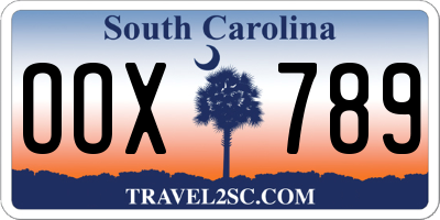SC license plate OOX789