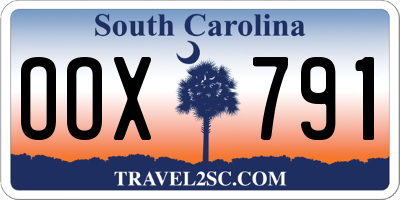 SC license plate OOX791