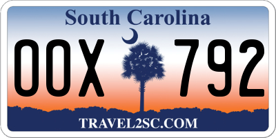 SC license plate OOX792