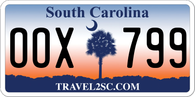 SC license plate OOX799