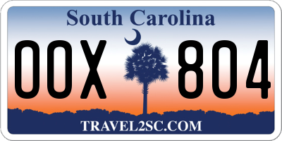 SC license plate OOX804