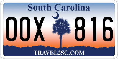 SC license plate OOX816
