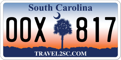 SC license plate OOX817