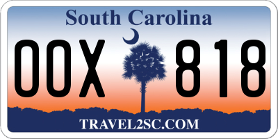 SC license plate OOX818
