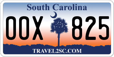 SC license plate OOX825