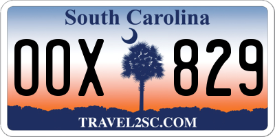 SC license plate OOX829