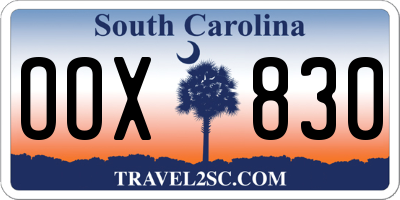 SC license plate OOX830