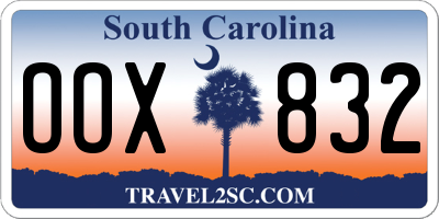 SC license plate OOX832