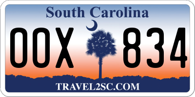 SC license plate OOX834