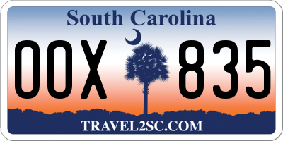 SC license plate OOX835