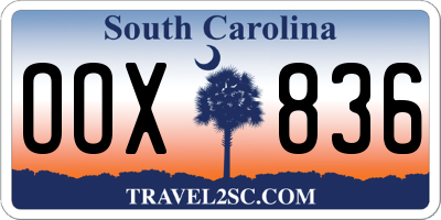 SC license plate OOX836