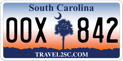 SC license plate OOX842