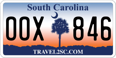 SC license plate OOX846