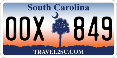 SC license plate OOX849