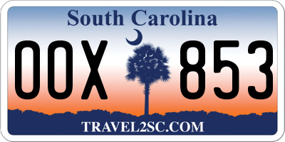 SC license plate OOX853