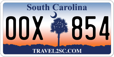 SC license plate OOX854