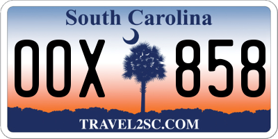SC license plate OOX858