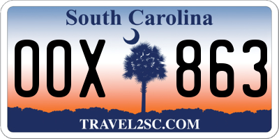 SC license plate OOX863