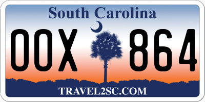 SC license plate OOX864