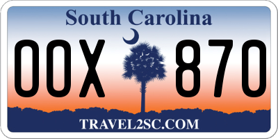 SC license plate OOX870