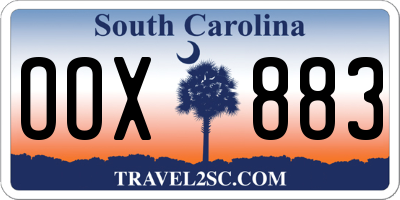 SC license plate OOX883