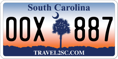 SC license plate OOX887
