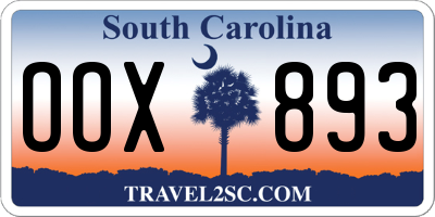SC license plate OOX893