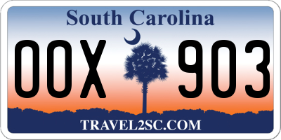 SC license plate OOX903
