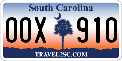 SC license plate OOX910