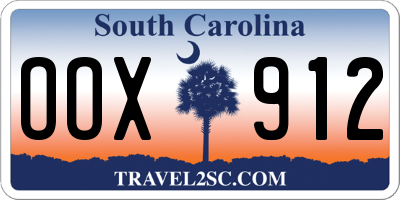 SC license plate OOX912