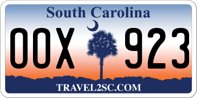 SC license plate OOX923