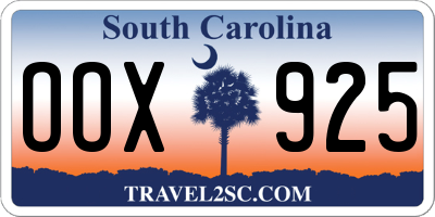 SC license plate OOX925