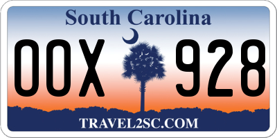SC license plate OOX928