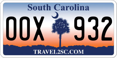 SC license plate OOX932