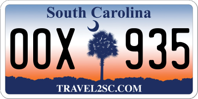 SC license plate OOX935