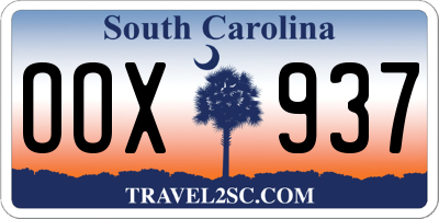 SC license plate OOX937