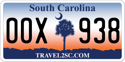 SC license plate OOX938