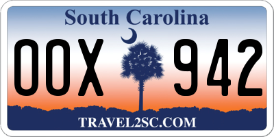 SC license plate OOX942