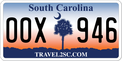 SC license plate OOX946